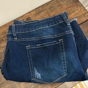 Lightly worn distressed midi shorts YMI